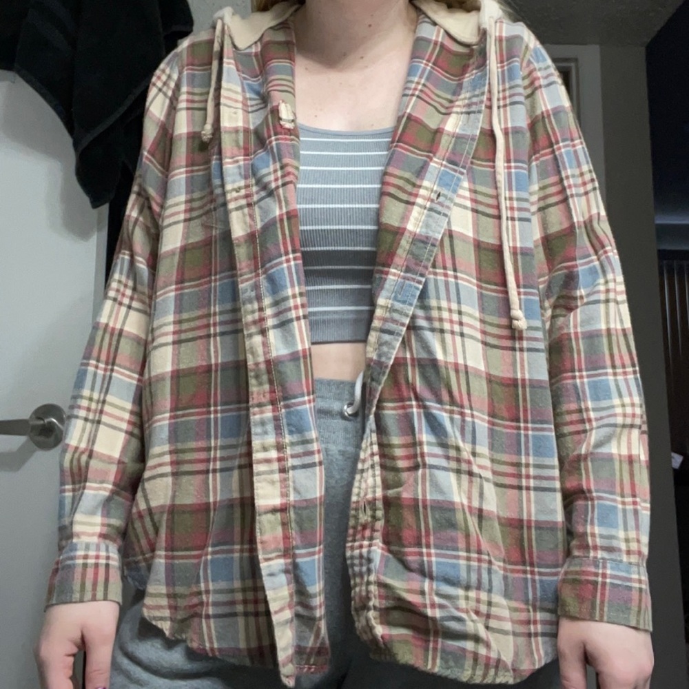 American Eagle flannel with hood!